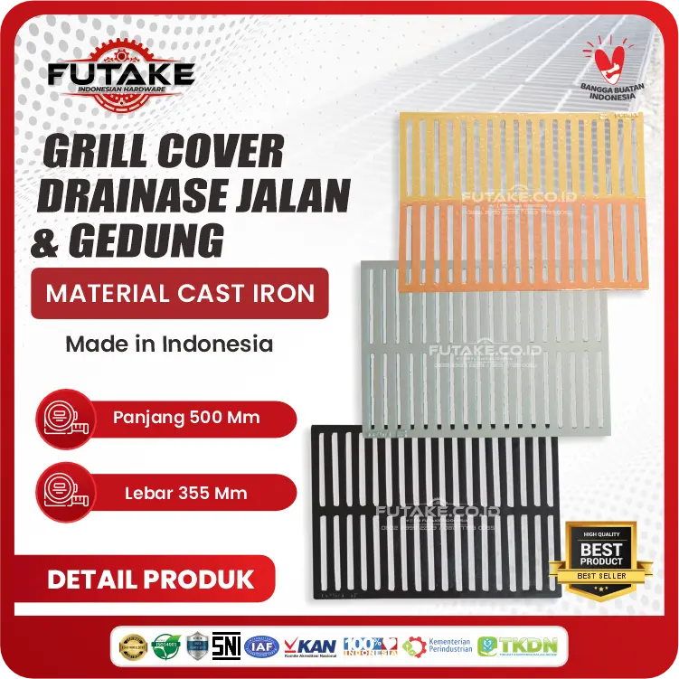 Tutup Grill Drainase Medium Duty 500 x 350 Mm