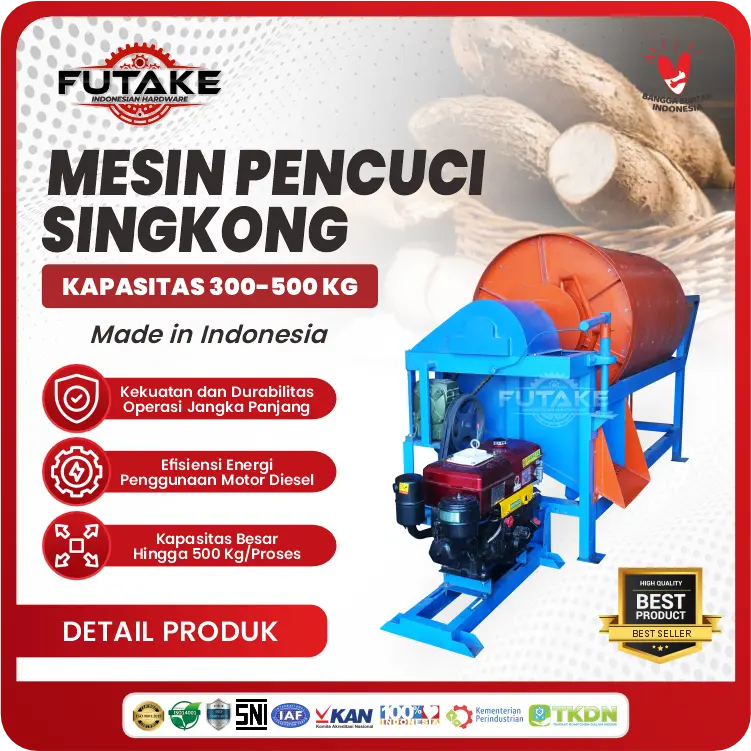 Mesin pencuci singkong diesel 500 kg